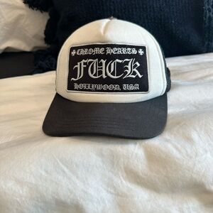 Chrome Hearts Black and White Trucker Hat